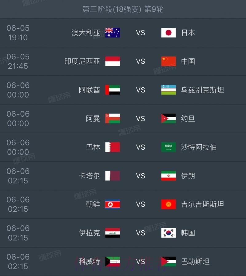 2026世界杯赛程最新